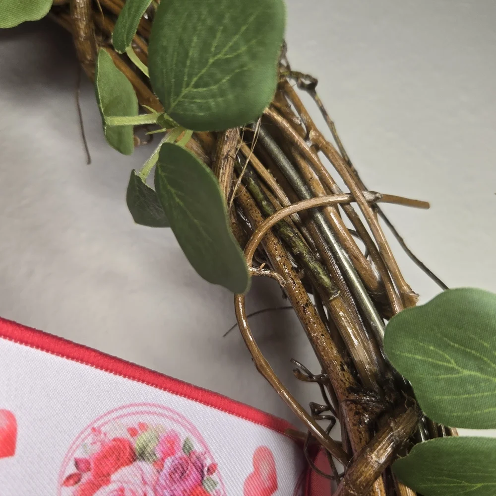 Customizable Heart-Shaped Floral Grapevine Wreath